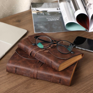 Vintage Brown Leather Daily Writing Journal